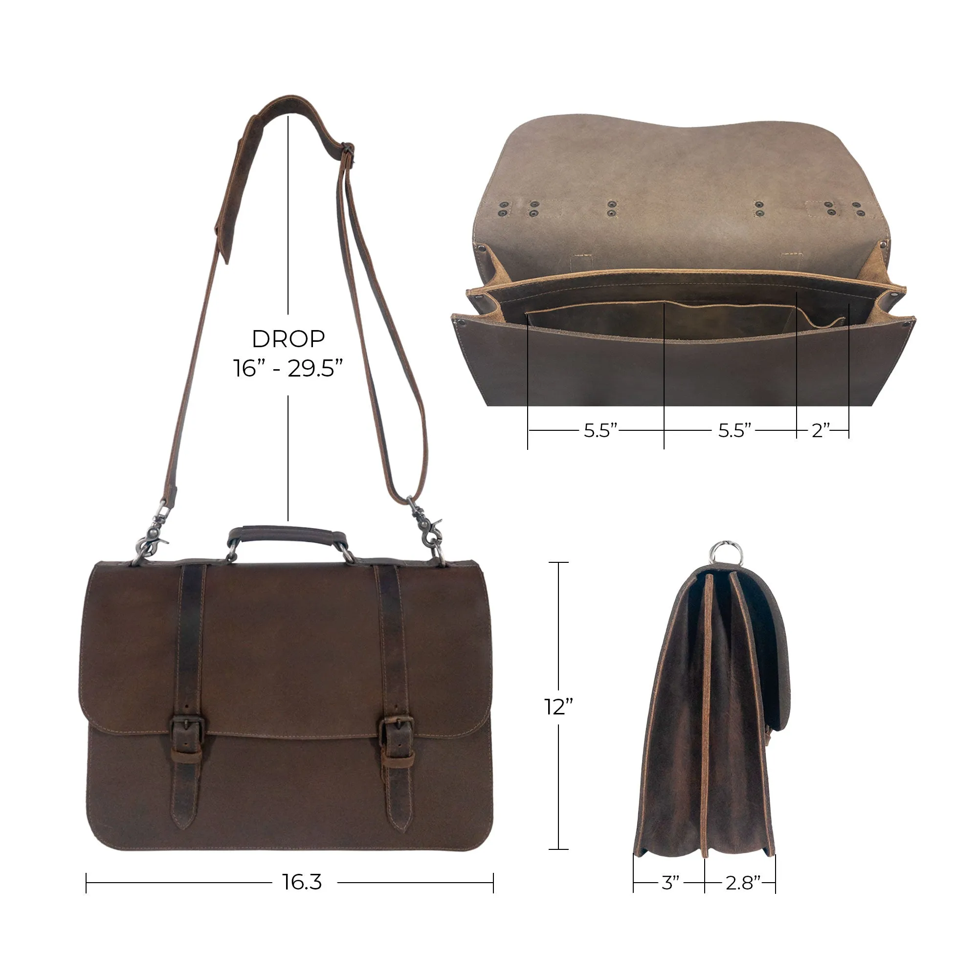 2-Compartment Thick Messenger Bag