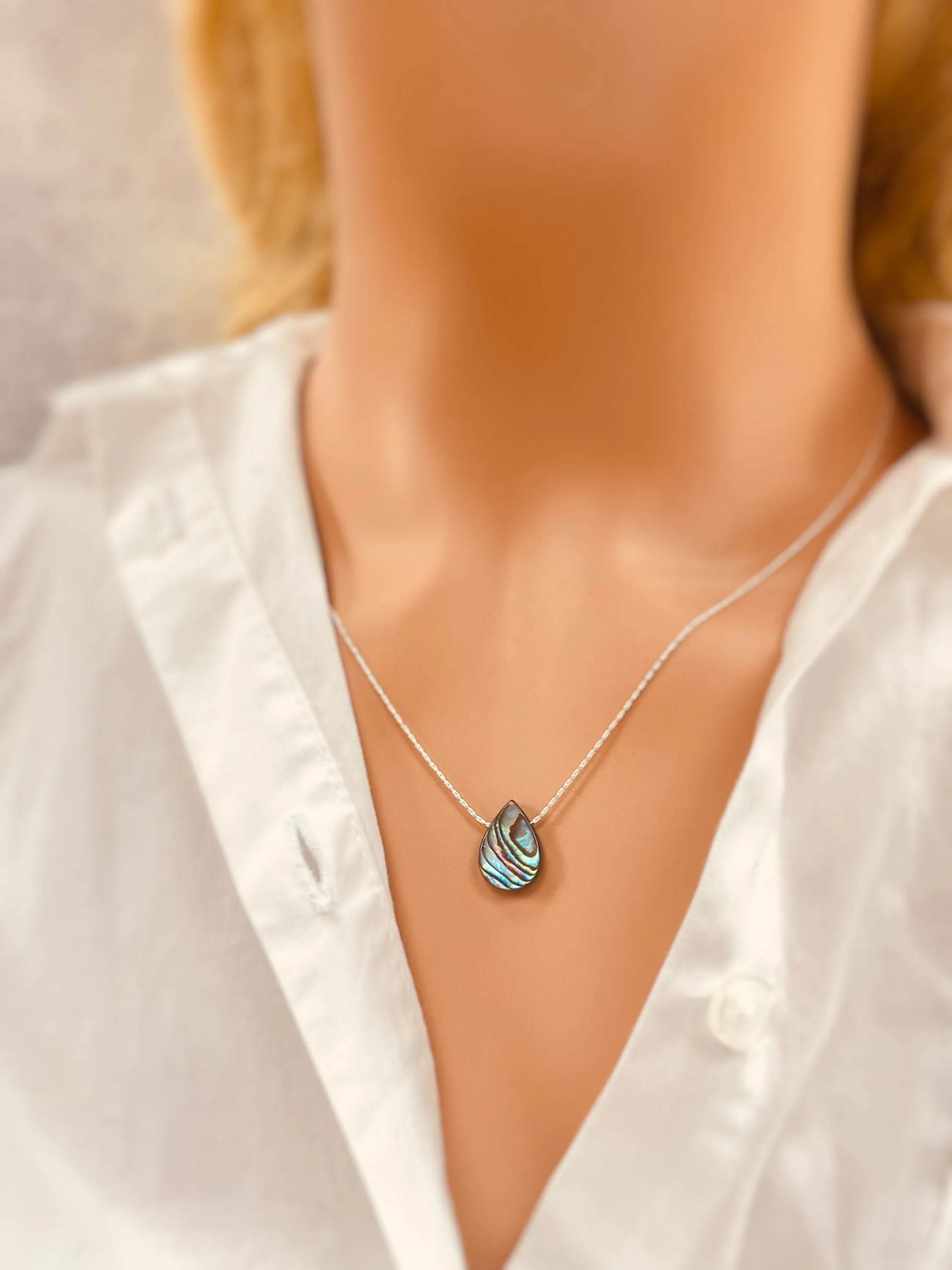 Abalone Shell Pendant Necklace Summer jewelry for beach wedding