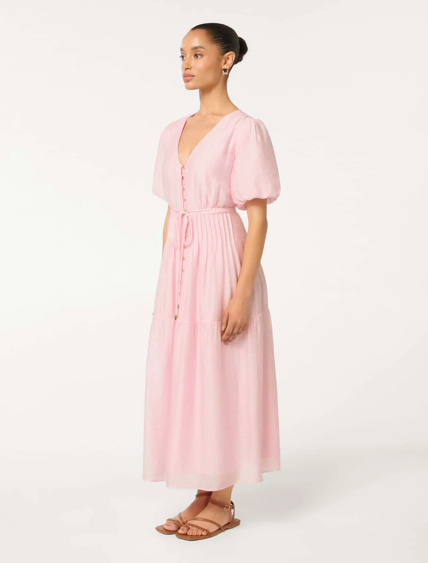 Addison Petite Textured Pintuck Midi Dress