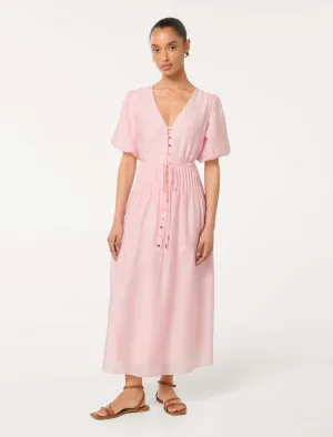 Addison Petite Textured Pintuck Midi Dress