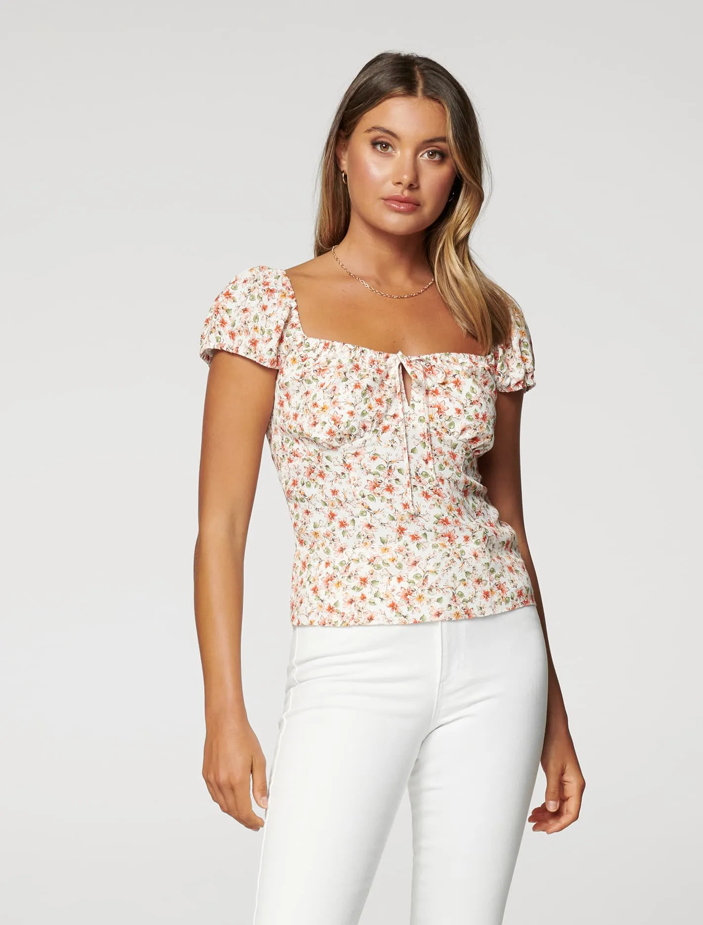 Amanda Sweetheart Tie Front Top