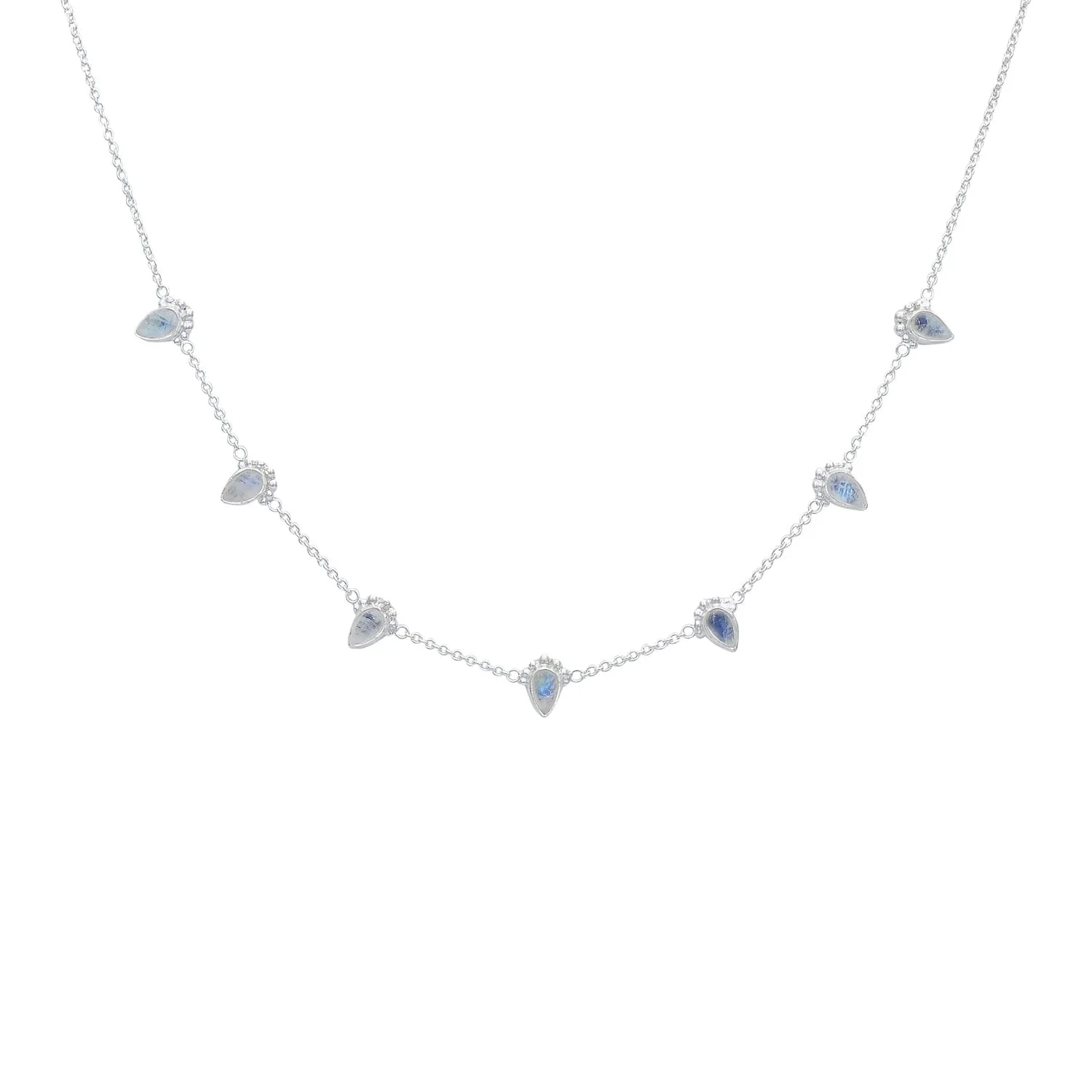 Amaya Sterling Silver Rainbow Moonstone Necklace