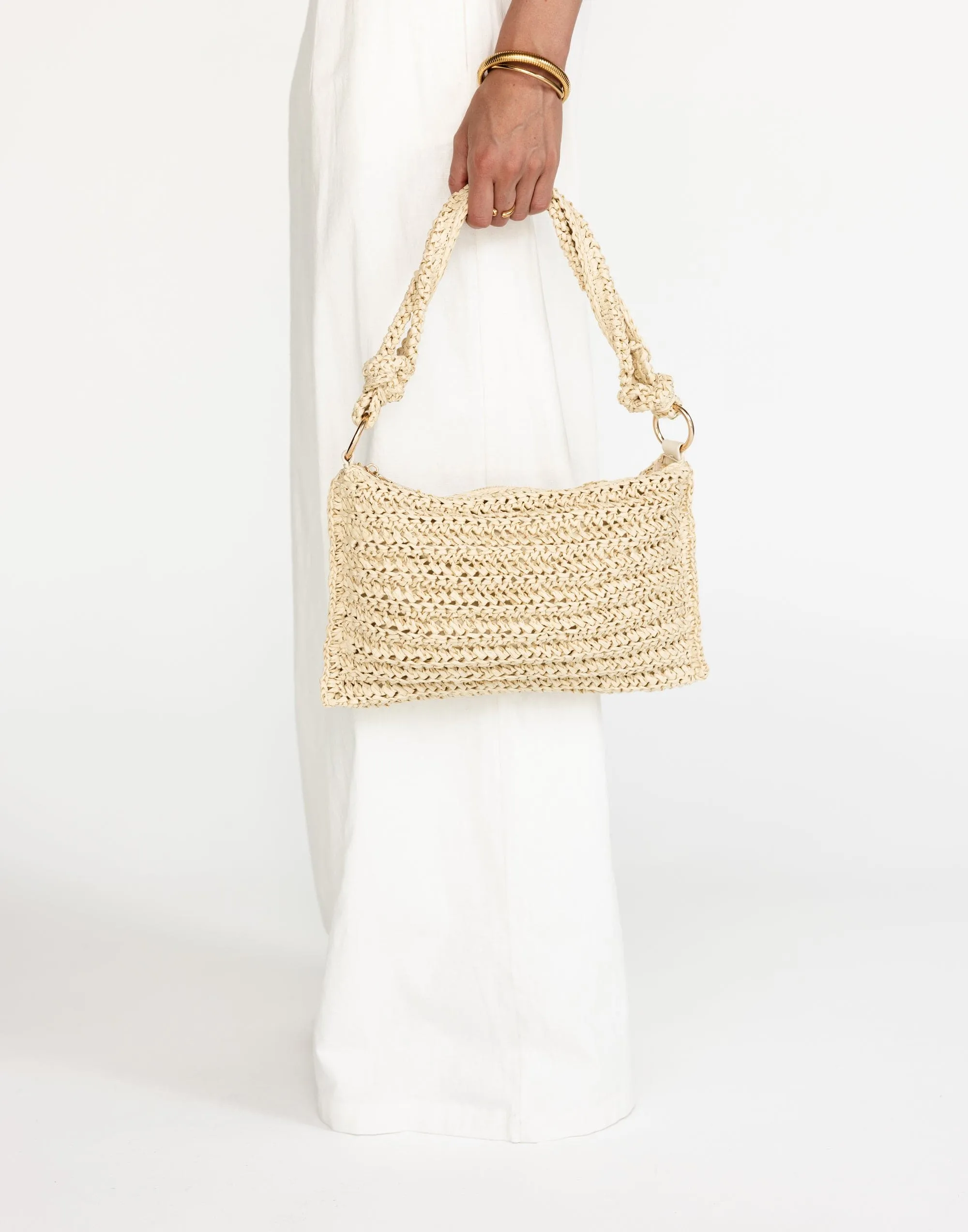 Aquila Shoulder Bag (Natural Raffia) - By Billini