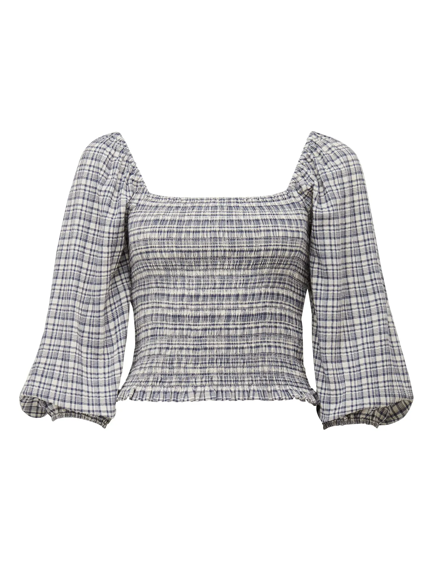 Bailey Shirred Check Top