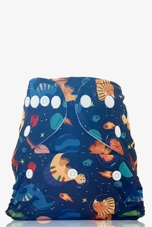 Bamboo Dino Cloth Baby Nappy Blue