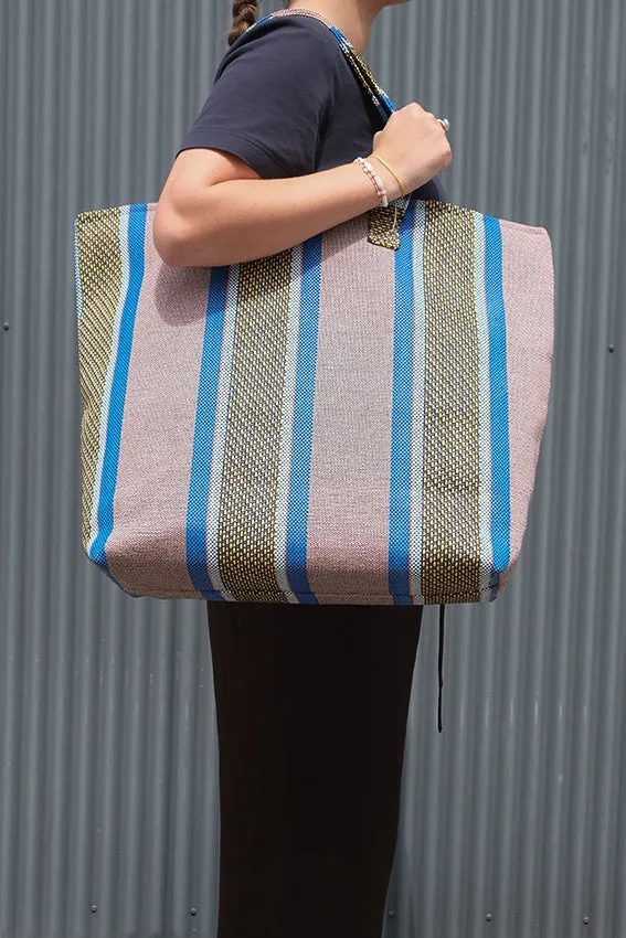 Beach Bag Antigua in Blue / Pink Color