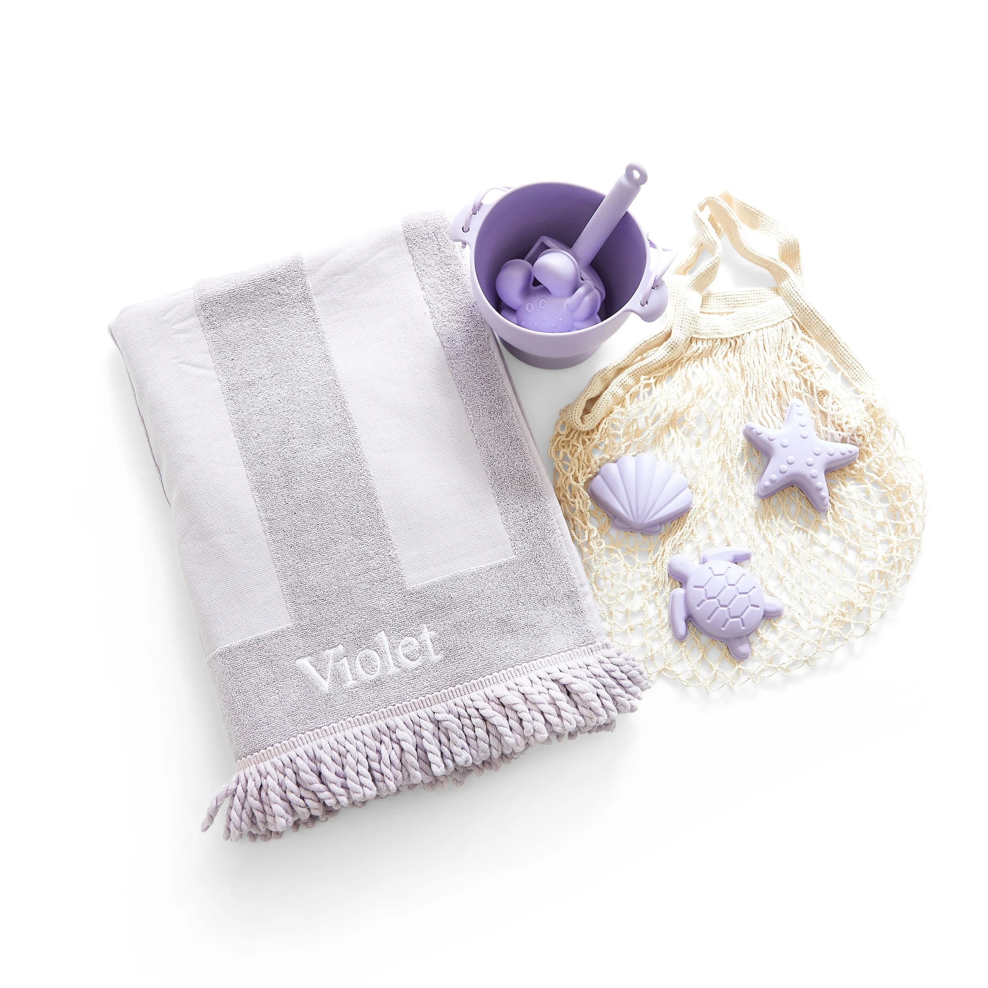 Beach Towel & Silicone Sand Toy Combo