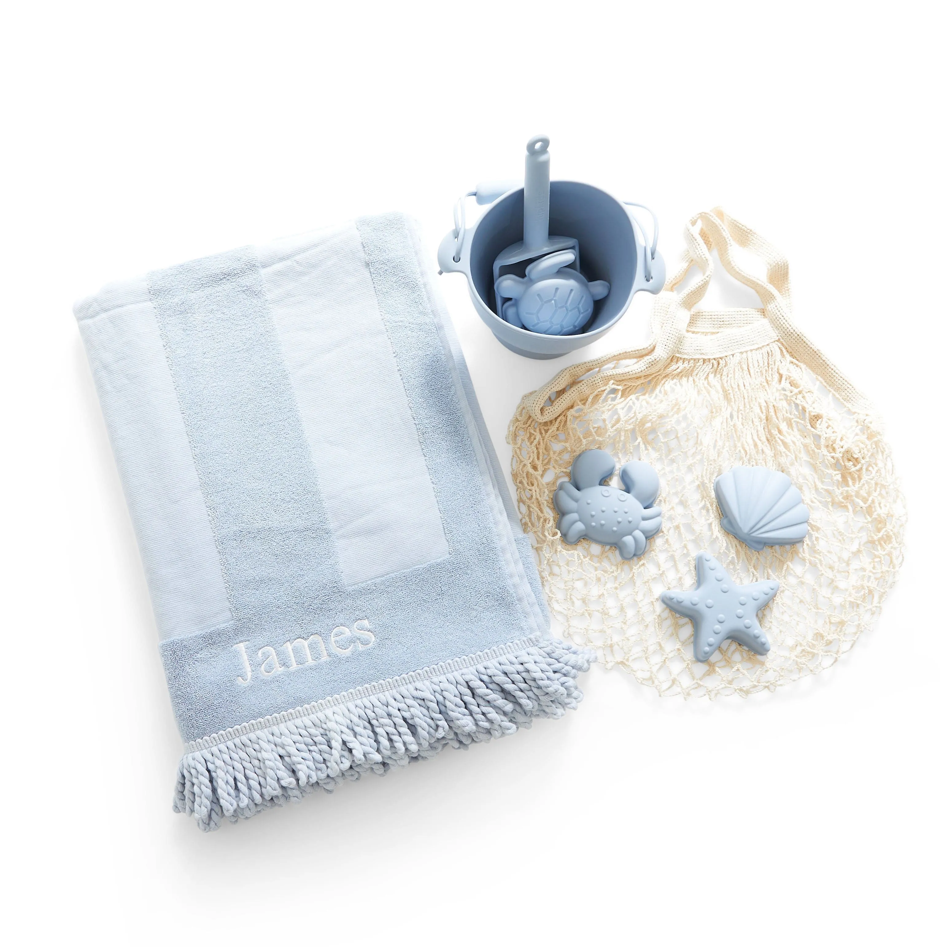 Beach Towel & Silicone Sand Toy Combo