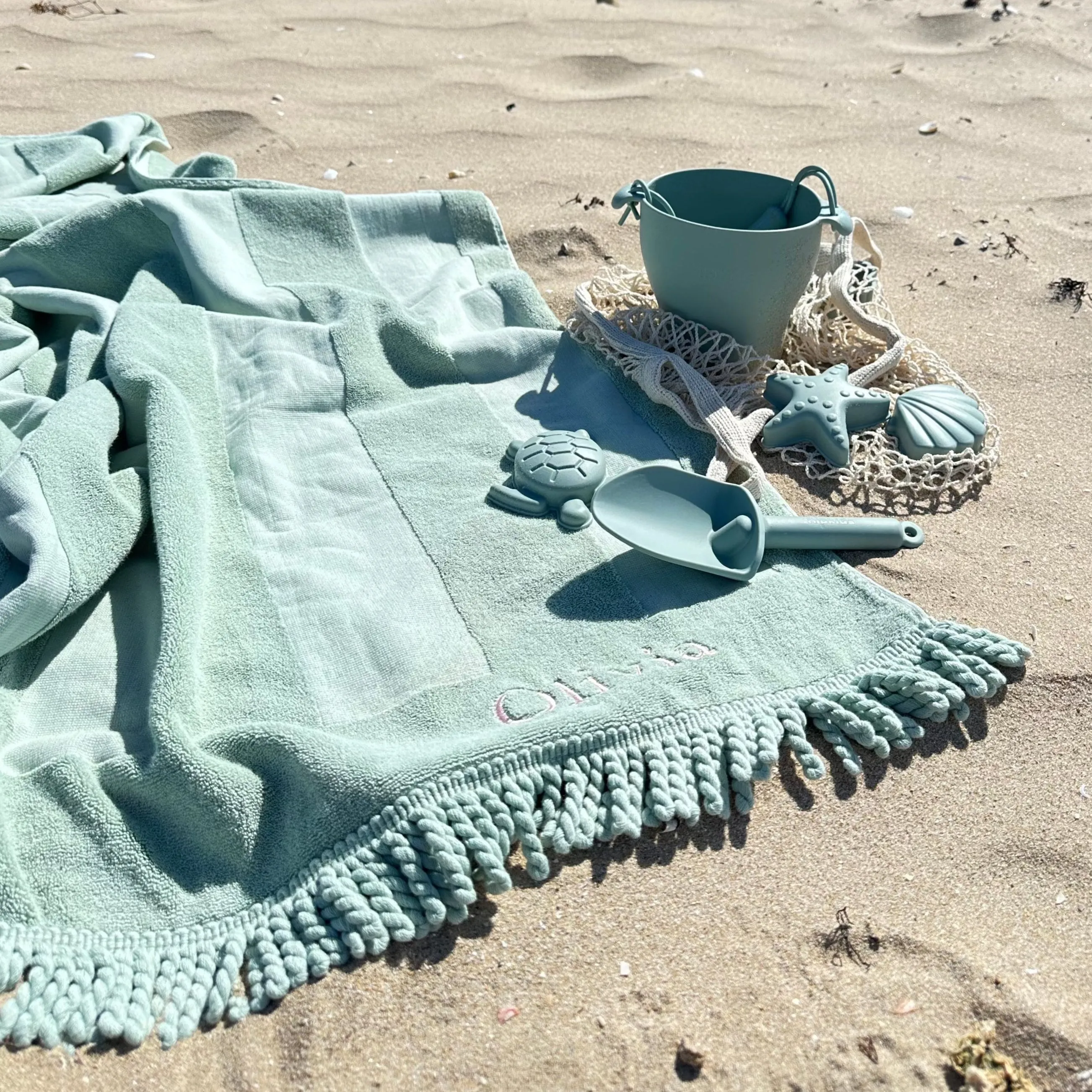 Beach Towel & Silicone Sand Toy Combo