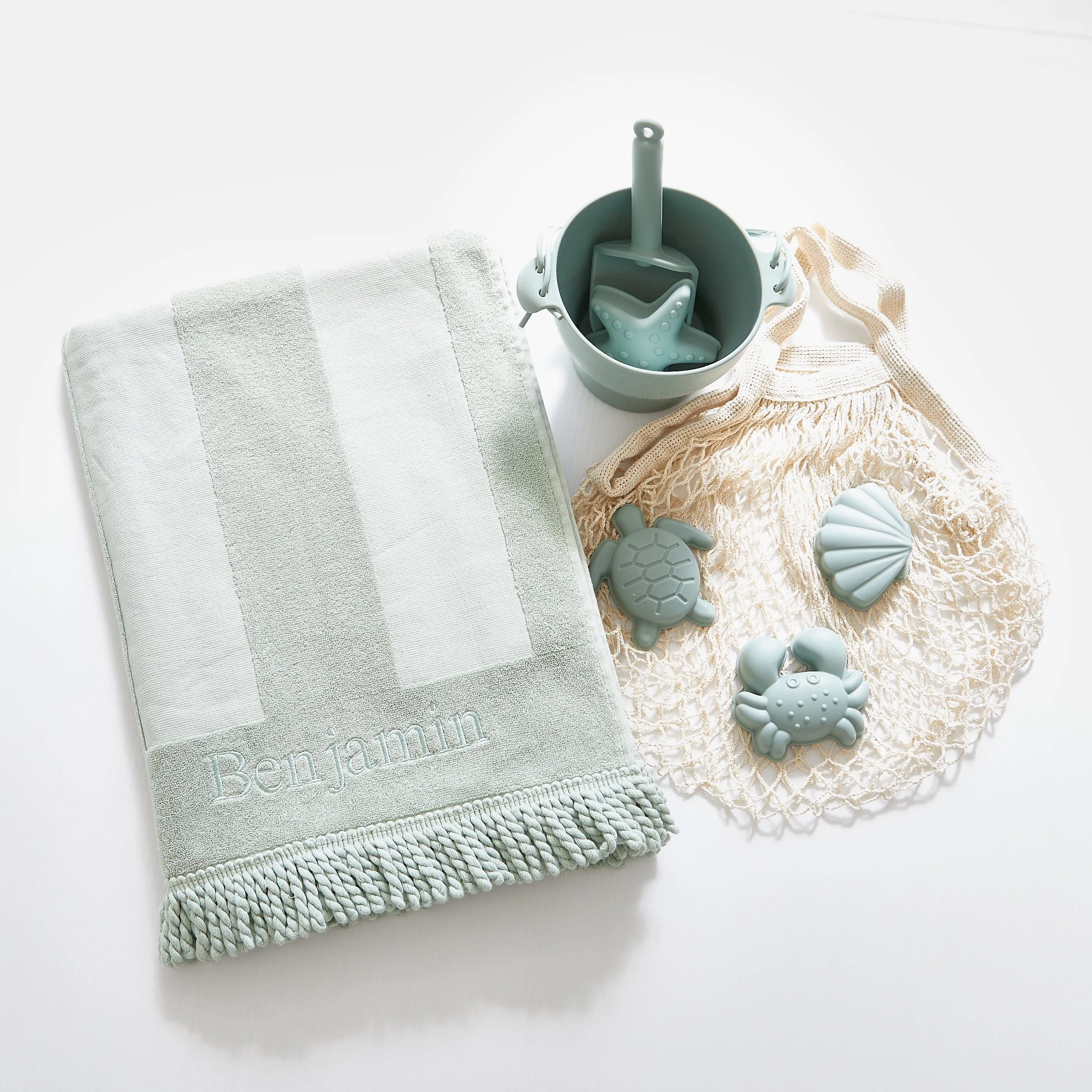 Beach Towel & Silicone Sand Toy Combo