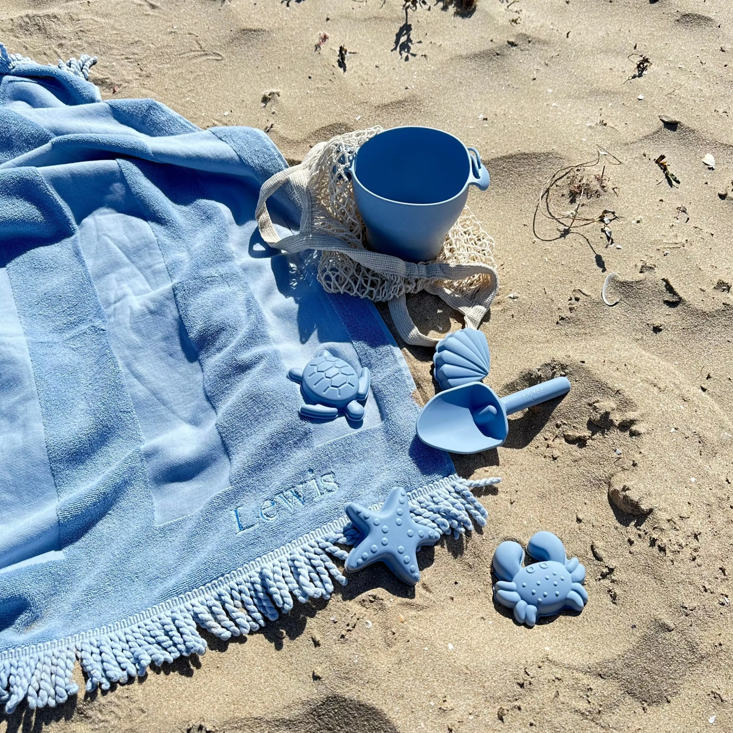 Beach Towel & Silicone Sand Toy Combo