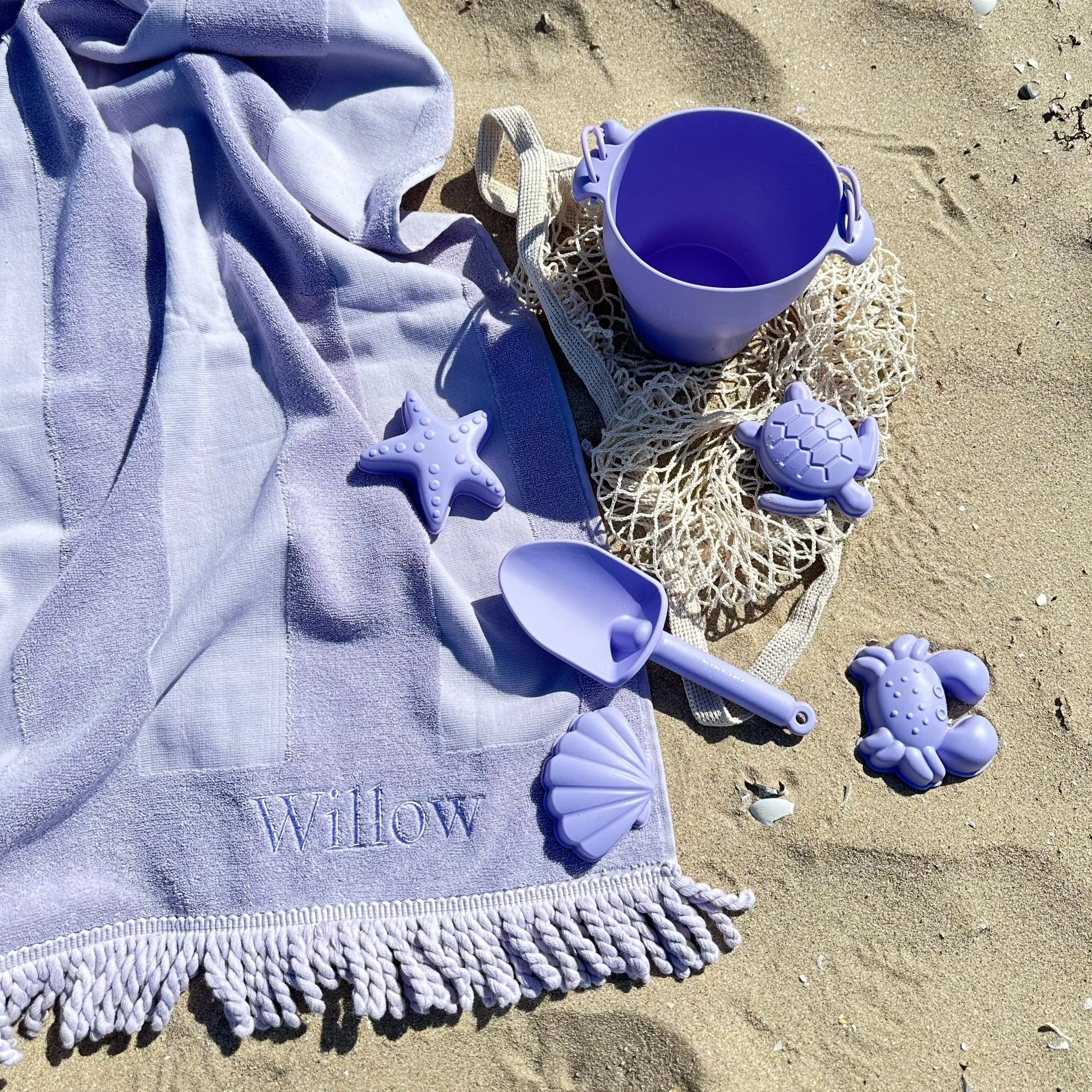 Beach Towel & Silicone Sand Toy Combo