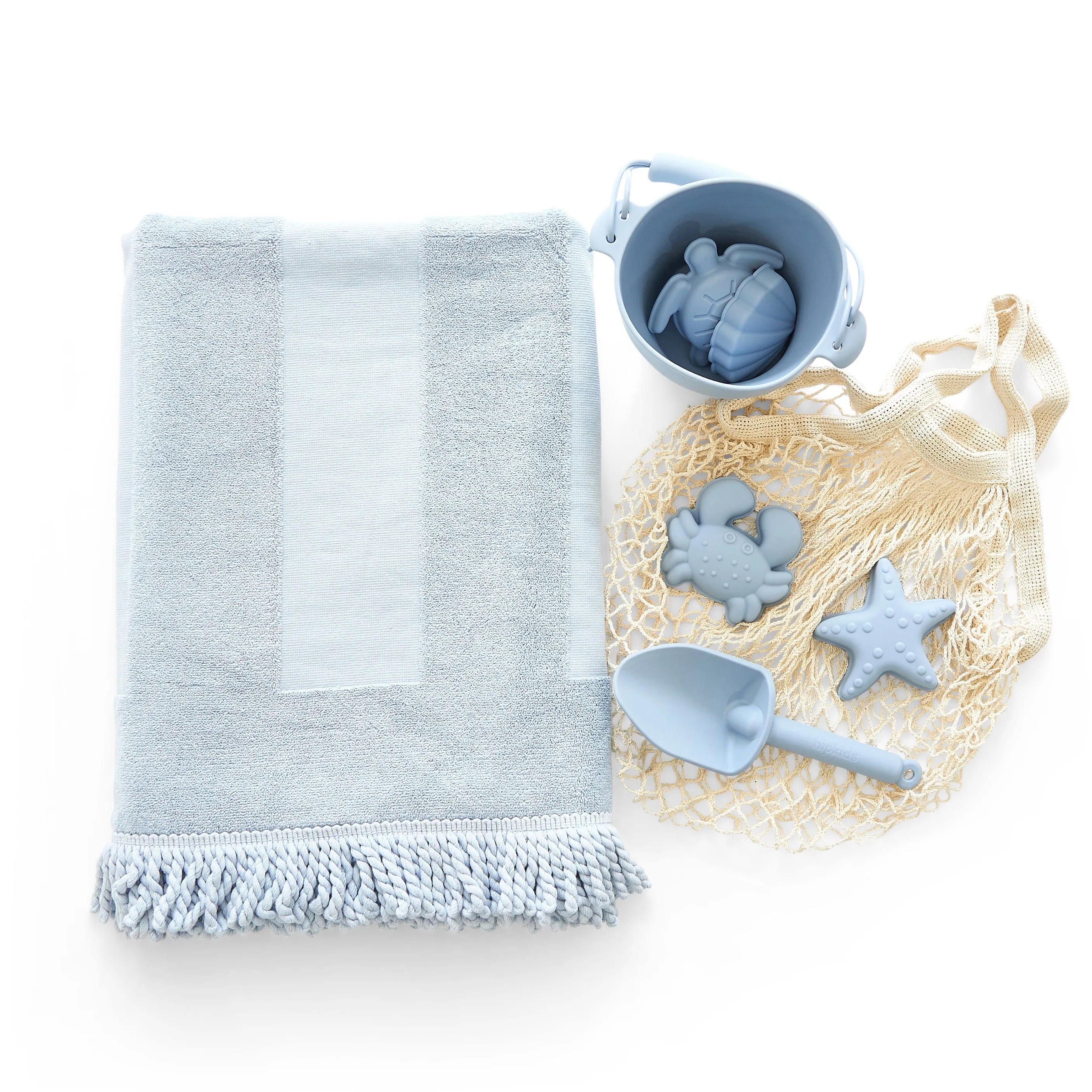 Beach Towel & Silicone Sand Toy Combo