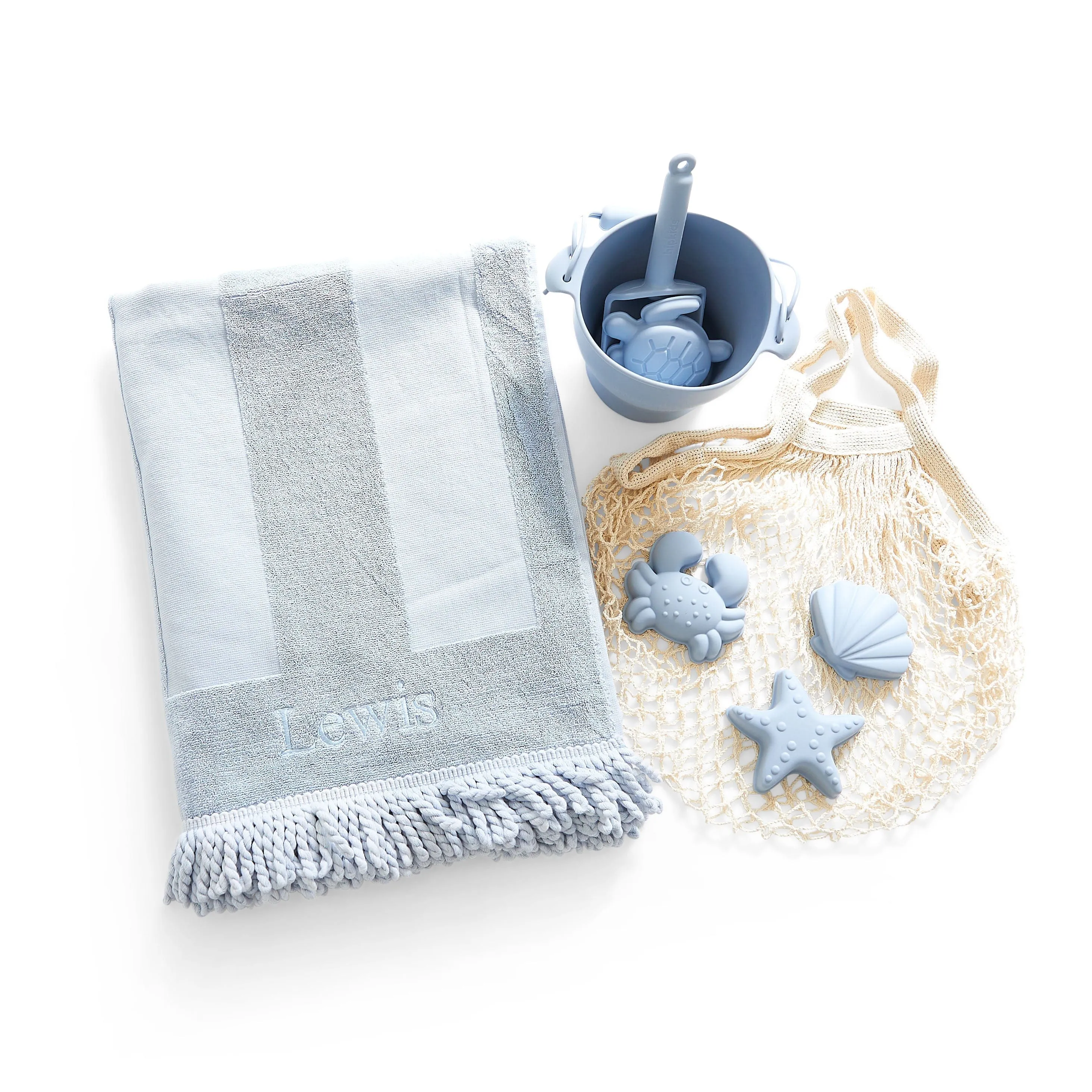 Beach Towel & Silicone Sand Toy Combo