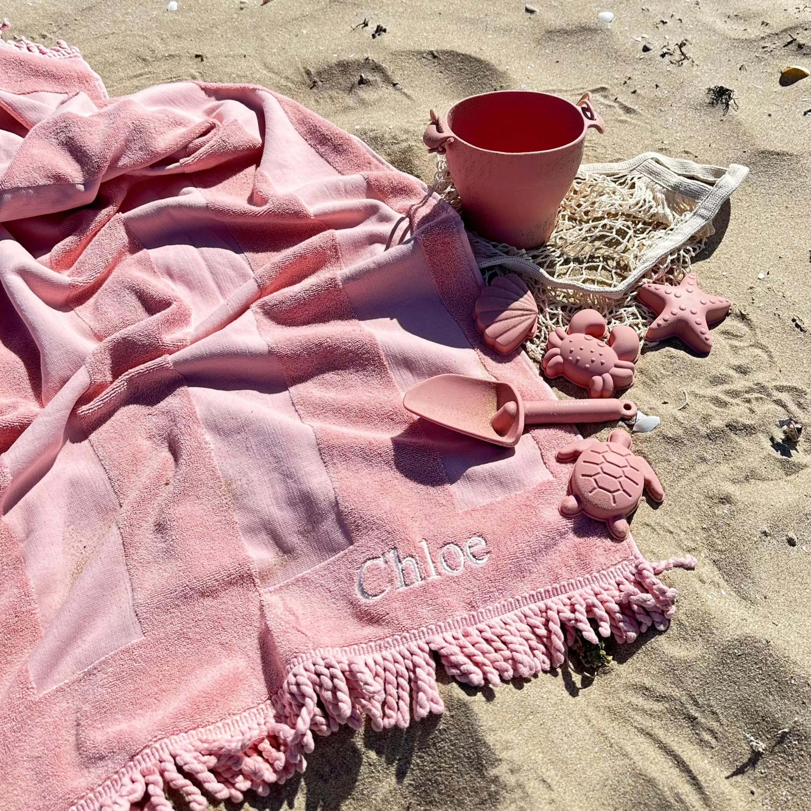 Beach Towel & Silicone Sand Toy Combo