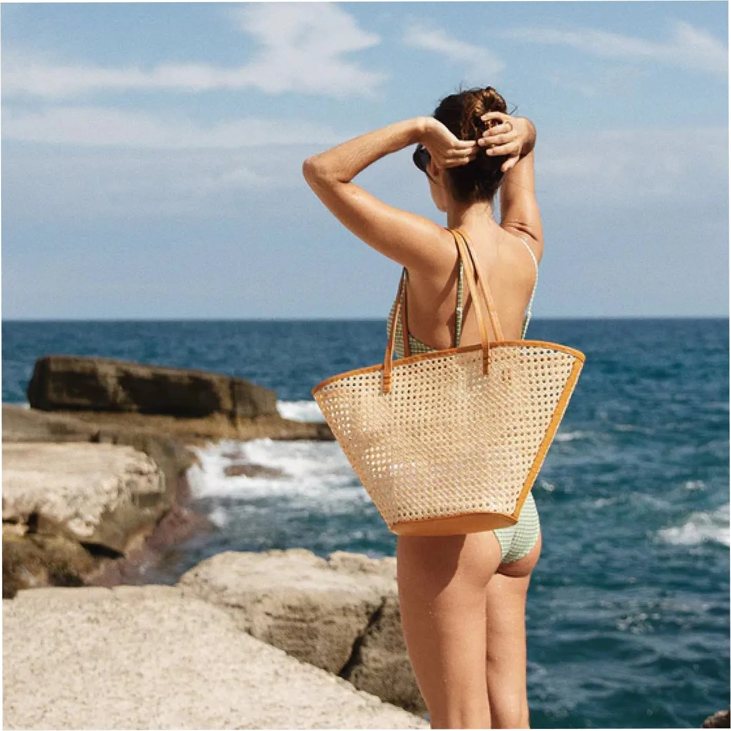 bembien caramel rattan lou tote