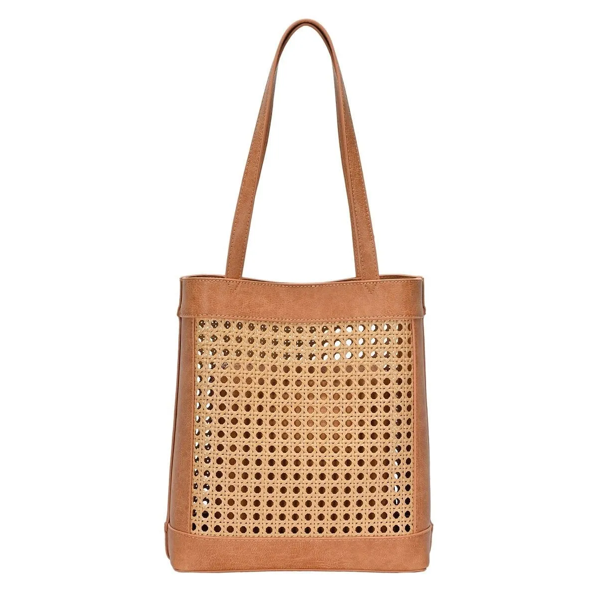 BGT4156 Rattan Leather trim Tote