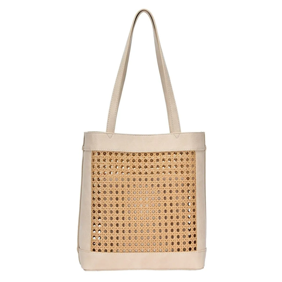 BGT4156 Rattan Leather trim Tote