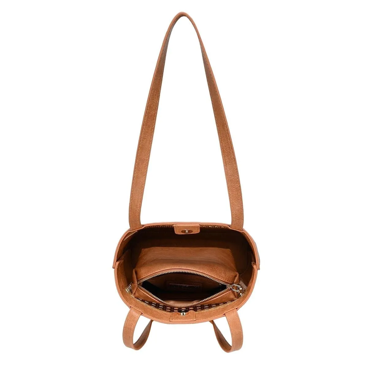 BGT4156 Rattan Leather trim Tote