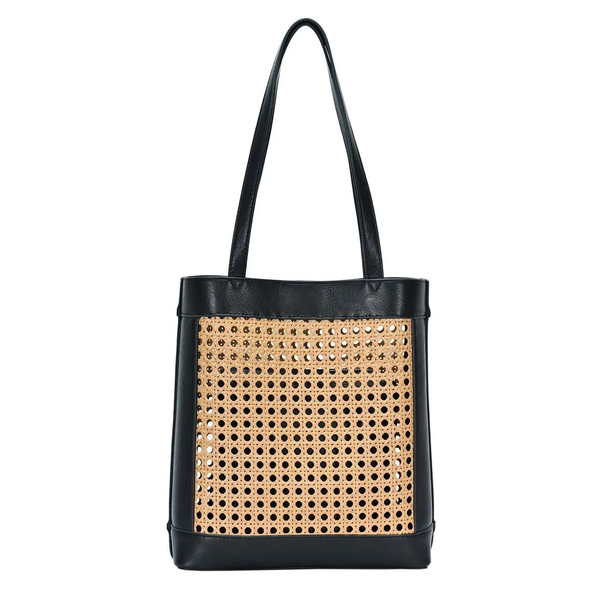 BGT4156 Rattan Leather trim Tote