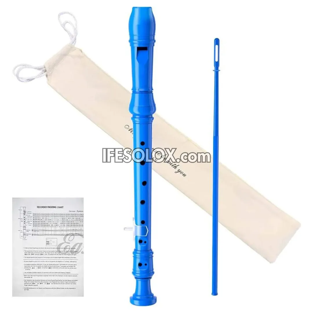 Blue Recorder Instrument for Schools, Beginners and Students - Brand New