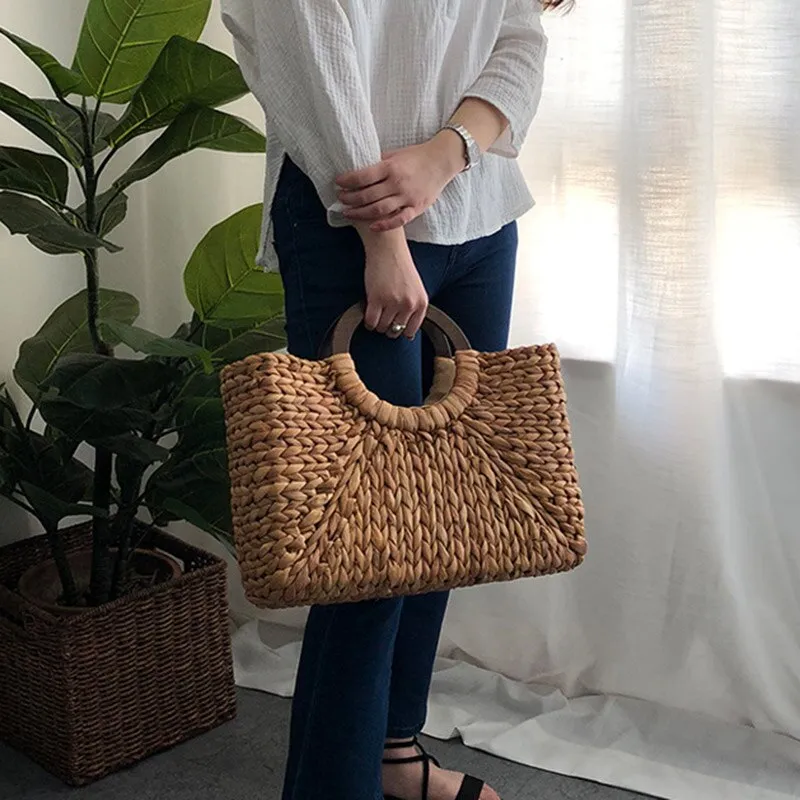 Bohemian Vintage Handmade Rattan Handbag