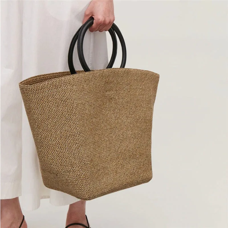 Boho-Chic Straw Women Handbag