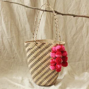 Borneo Love Rush Striped - Handwoven Straw Tote