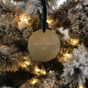 Brass Happy Holidays 3" Ornament