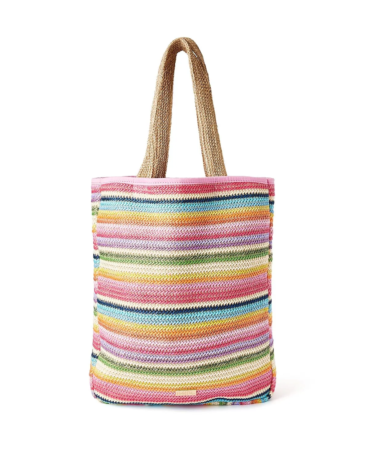 Bring On The Fun Smiley Woven Rainbow Tote