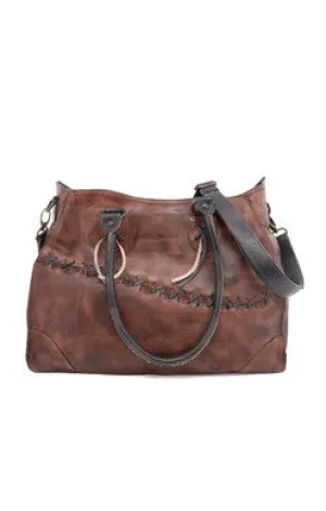 Bruna Teak Rustic Black Rustic Handbag