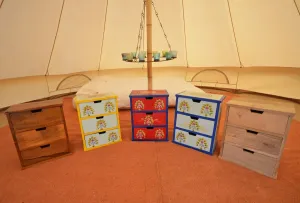 Camping with Soul Chest of Indian Drawers