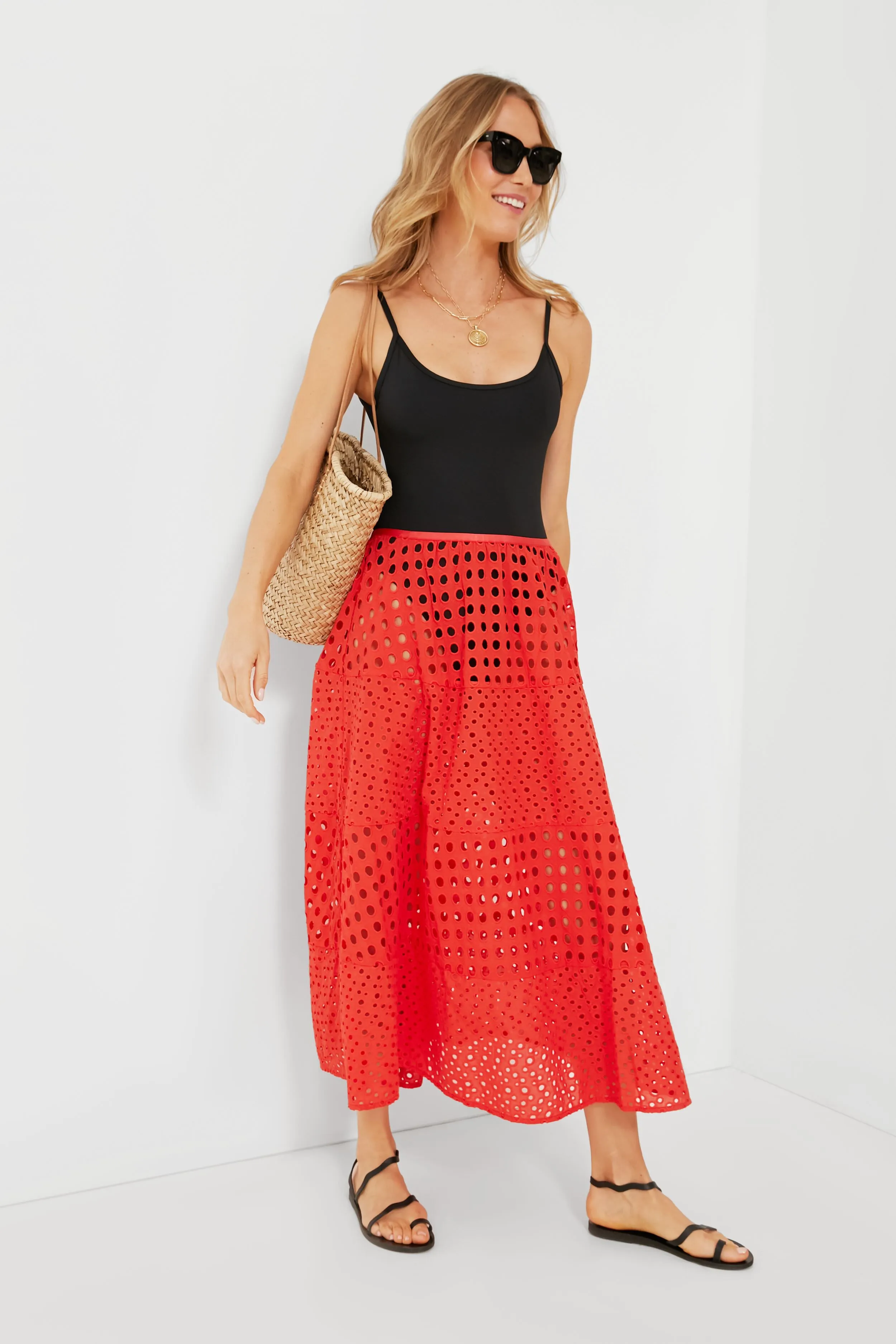 Coral Orange Georgia Skirt