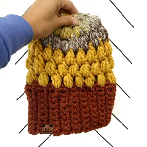 Crochet Puff Stitch Slouch Hat | Spice   Mustard   Coney