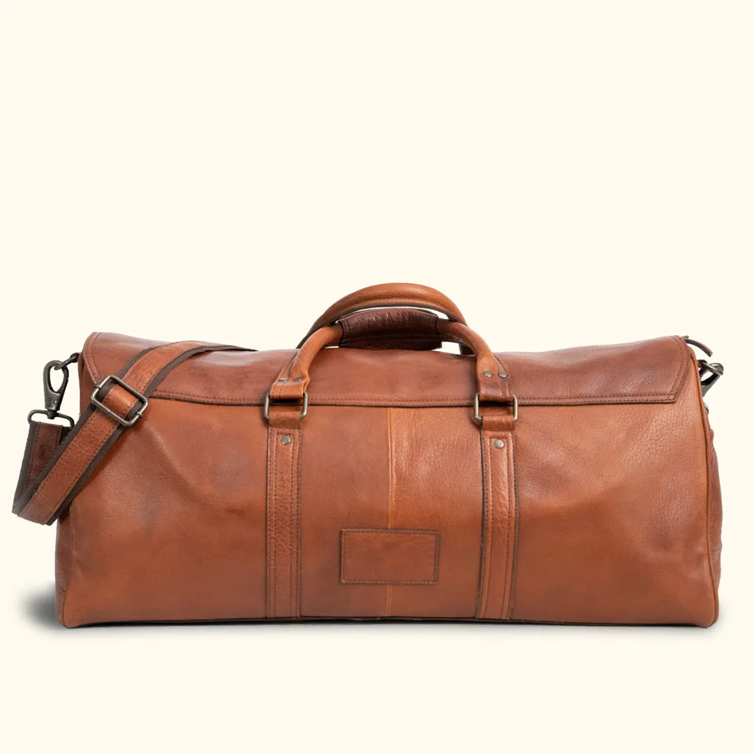 Dazzlo Vegetable-Tanned Full-Grain Leather Duffel Bag - Amber Brown - 25"