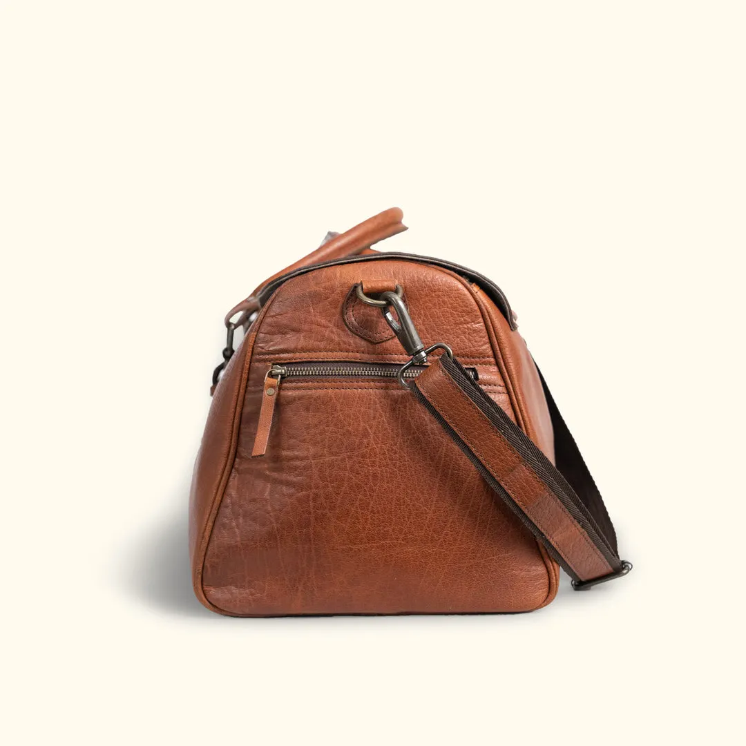 Dazzlo Vegetable-Tanned Full-Grain Leather Duffel Bag - Amber Brown - 25"