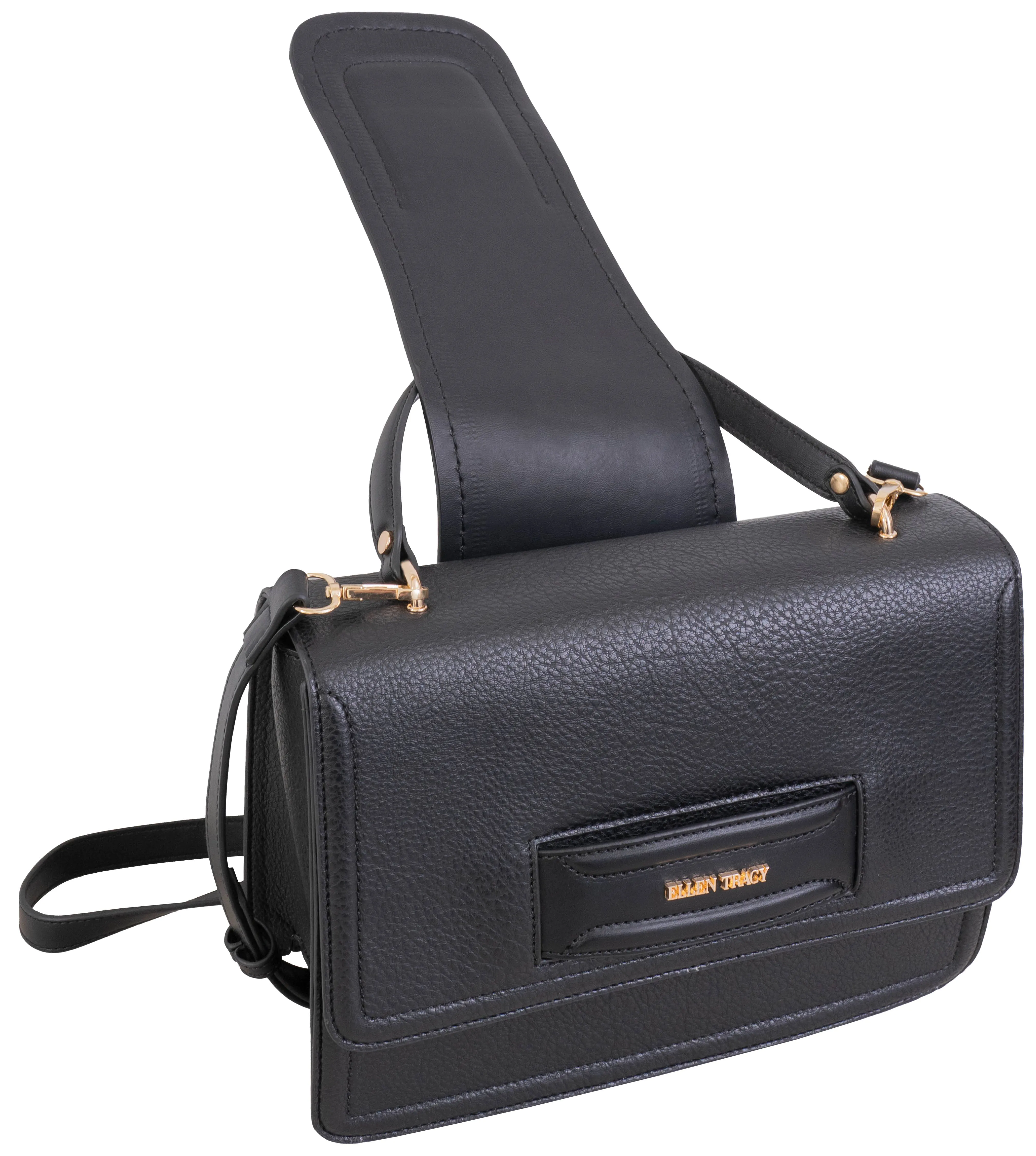 Ellen Tracy Top Flap Satchel with Front Flap Detail