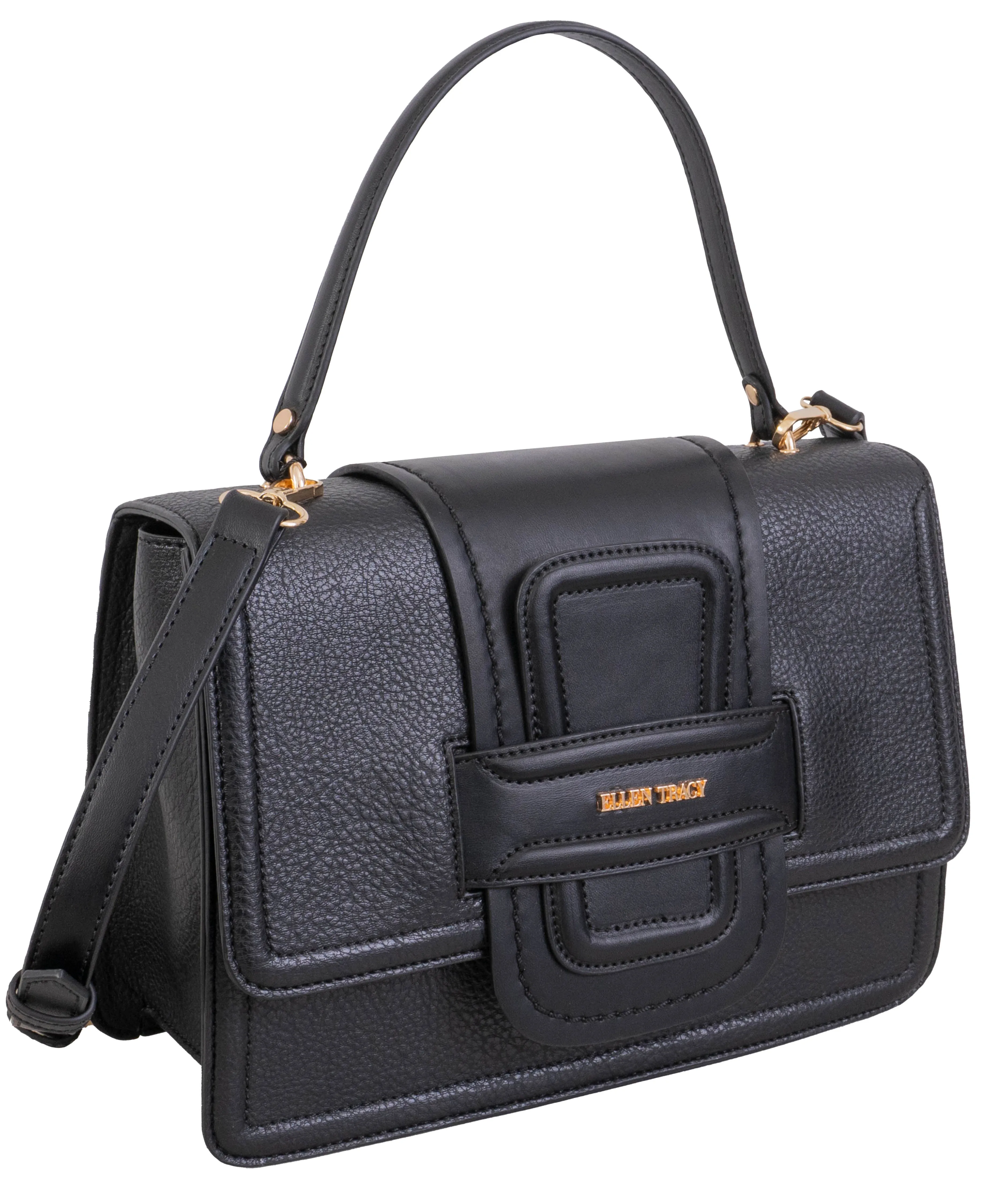 Ellen Tracy Top Flap Satchel with Front Flap Detail