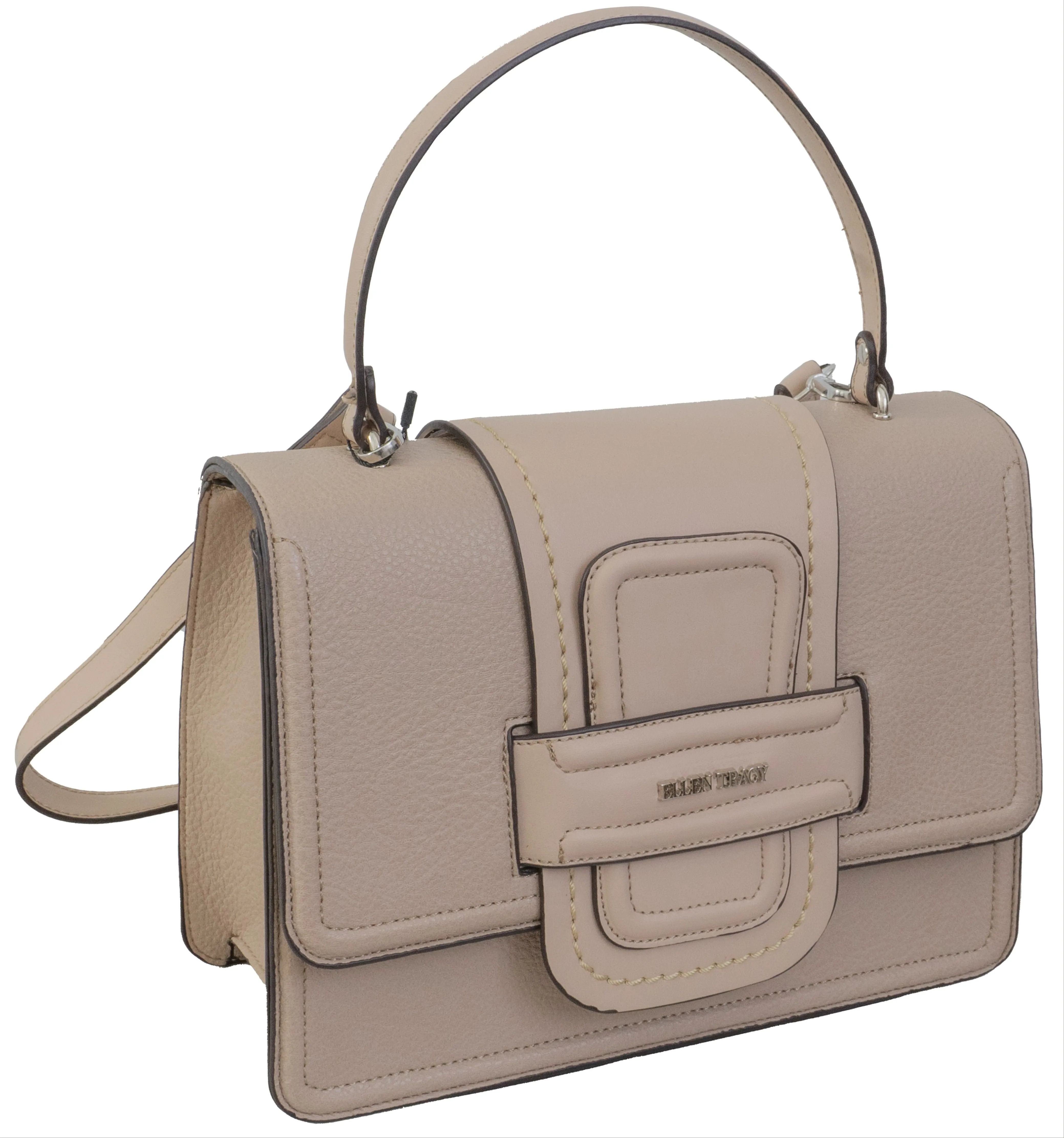 Ellen Tracy Top Flap Satchel with Front Flap Detail