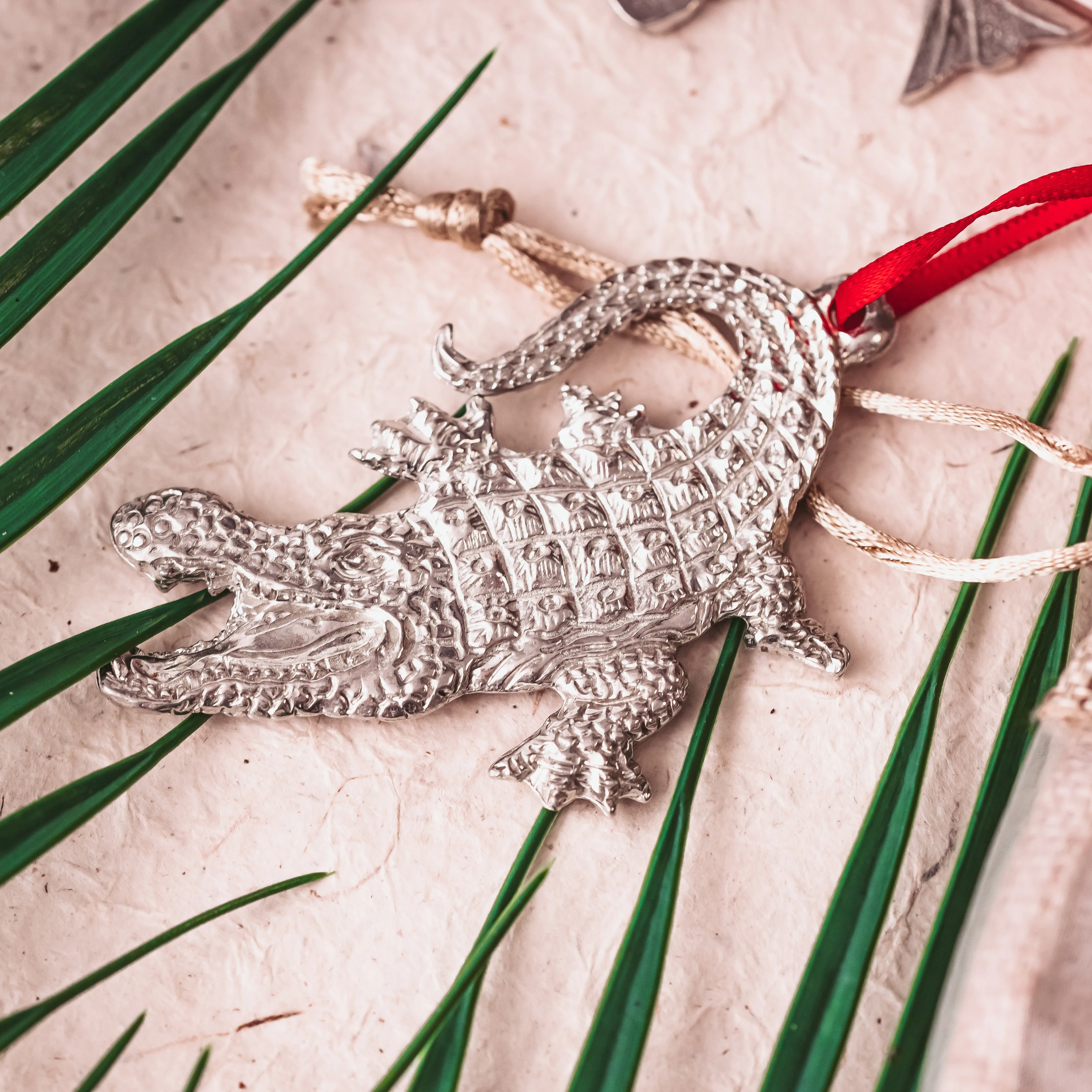 Florida Christmas Ornament - Alligator - Florida State Outline and Symbols - Gift Set or Individual Ornaments