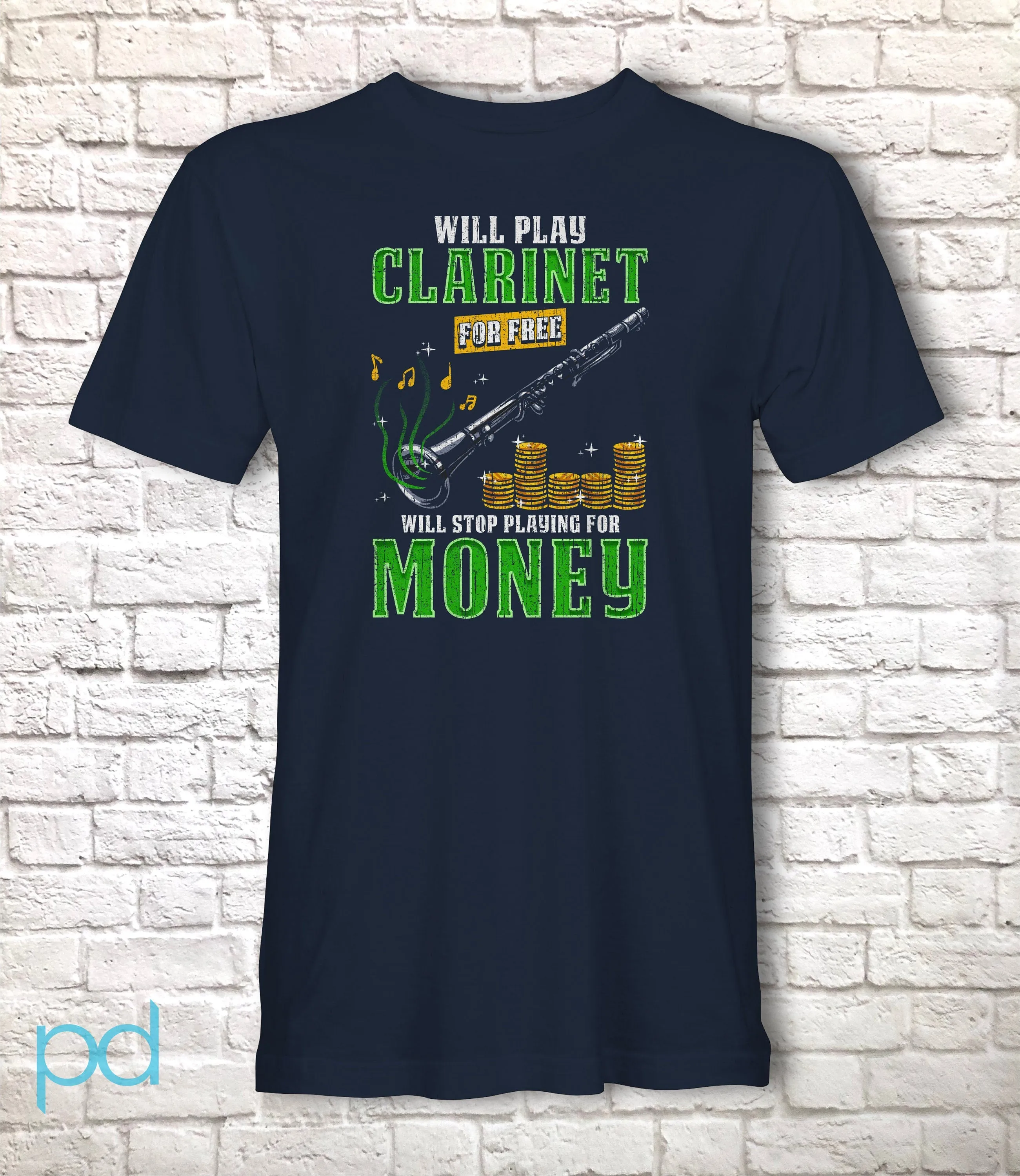 Funny Clarinet T-Shirt, Clarinet Player Music Gift Idea Tee Shirt Top