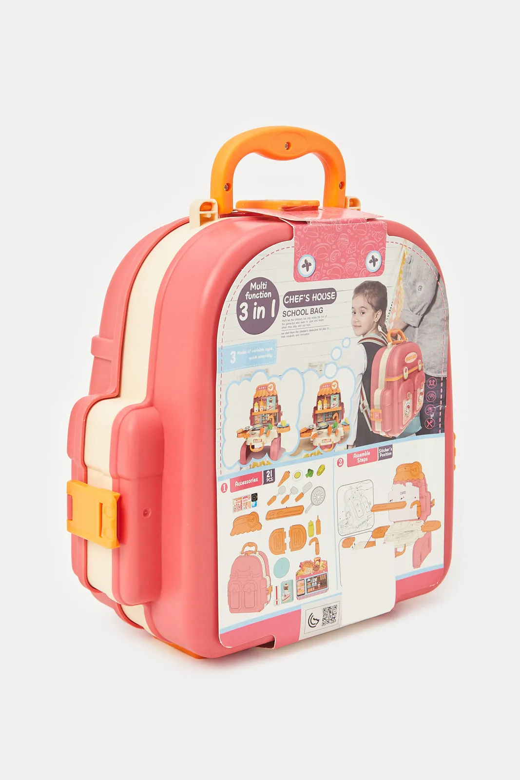 Girls Pink 3 In 1 School Bag Chef's House