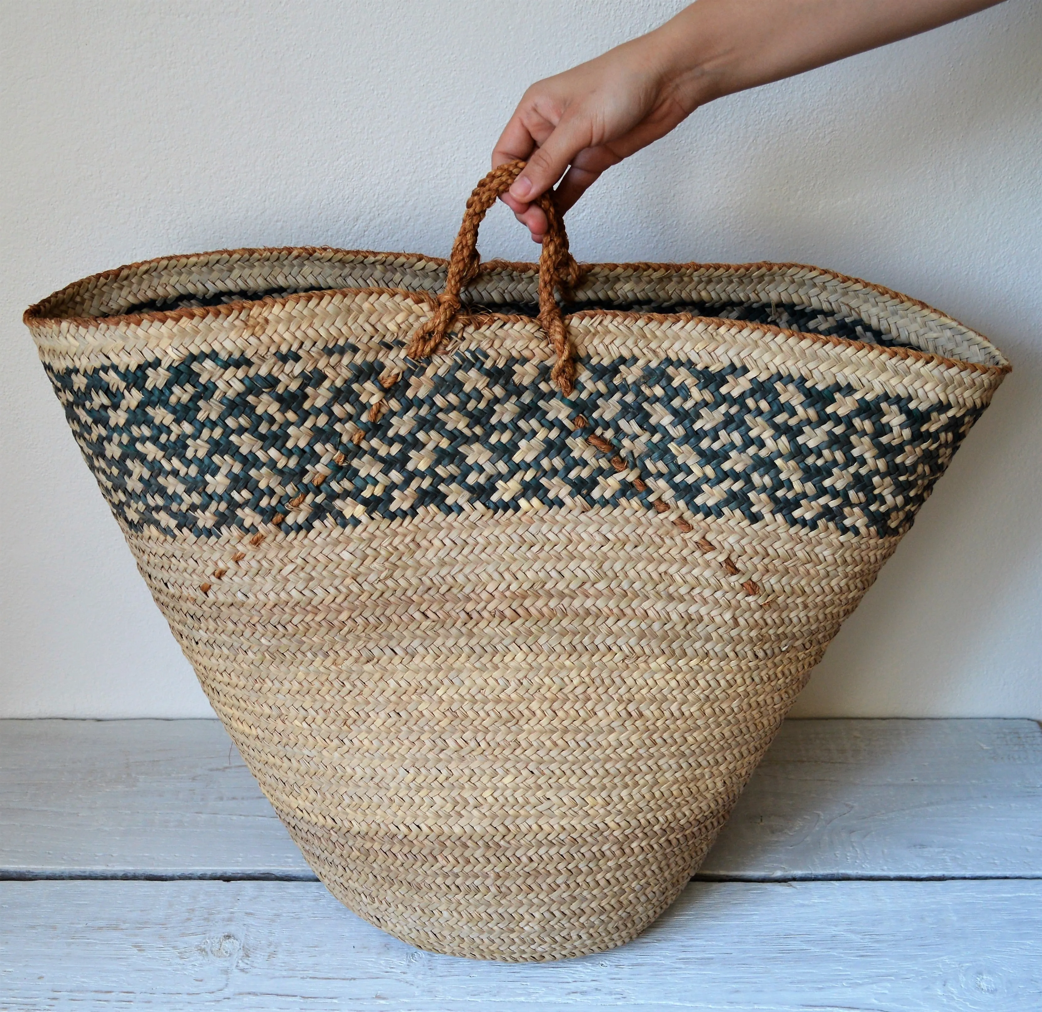 Green woven basket