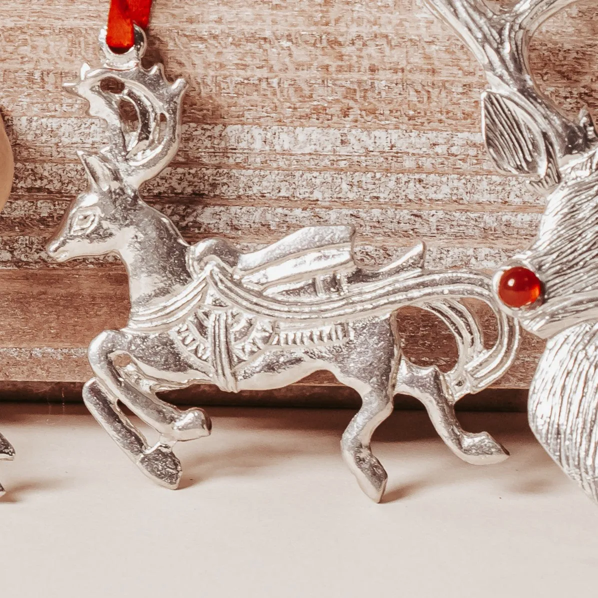 Handmade Deer Gifts - Pewter Reindeer Ornaments - Several Designs