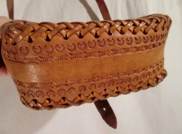 Handmade Latin Tooled Leather Shoulder Bag Satchel BROWN MAYAN CALENDAR