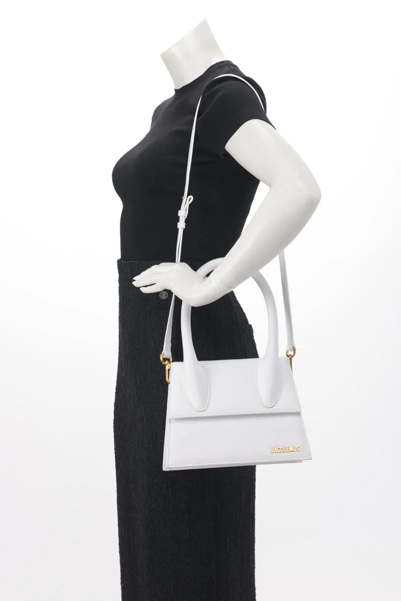 Jacquemus White Leather Le Grand Chiquito Bag