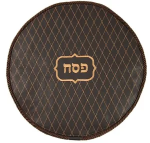 Leather Matzah Cover with embroidered Diamonds MA300-BR