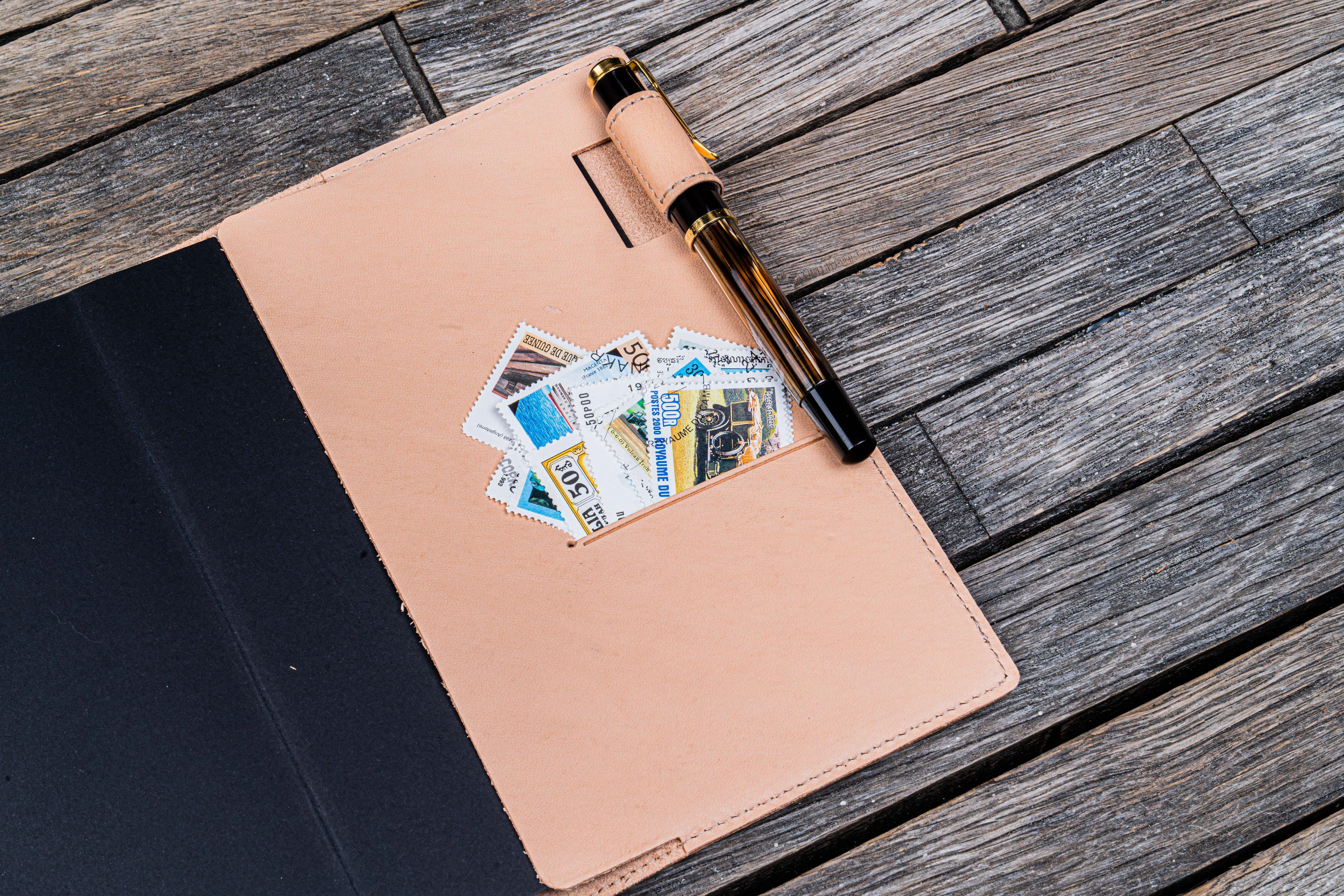 Leather Slim B6 Notebook / Planner Cover - Undyed Leather