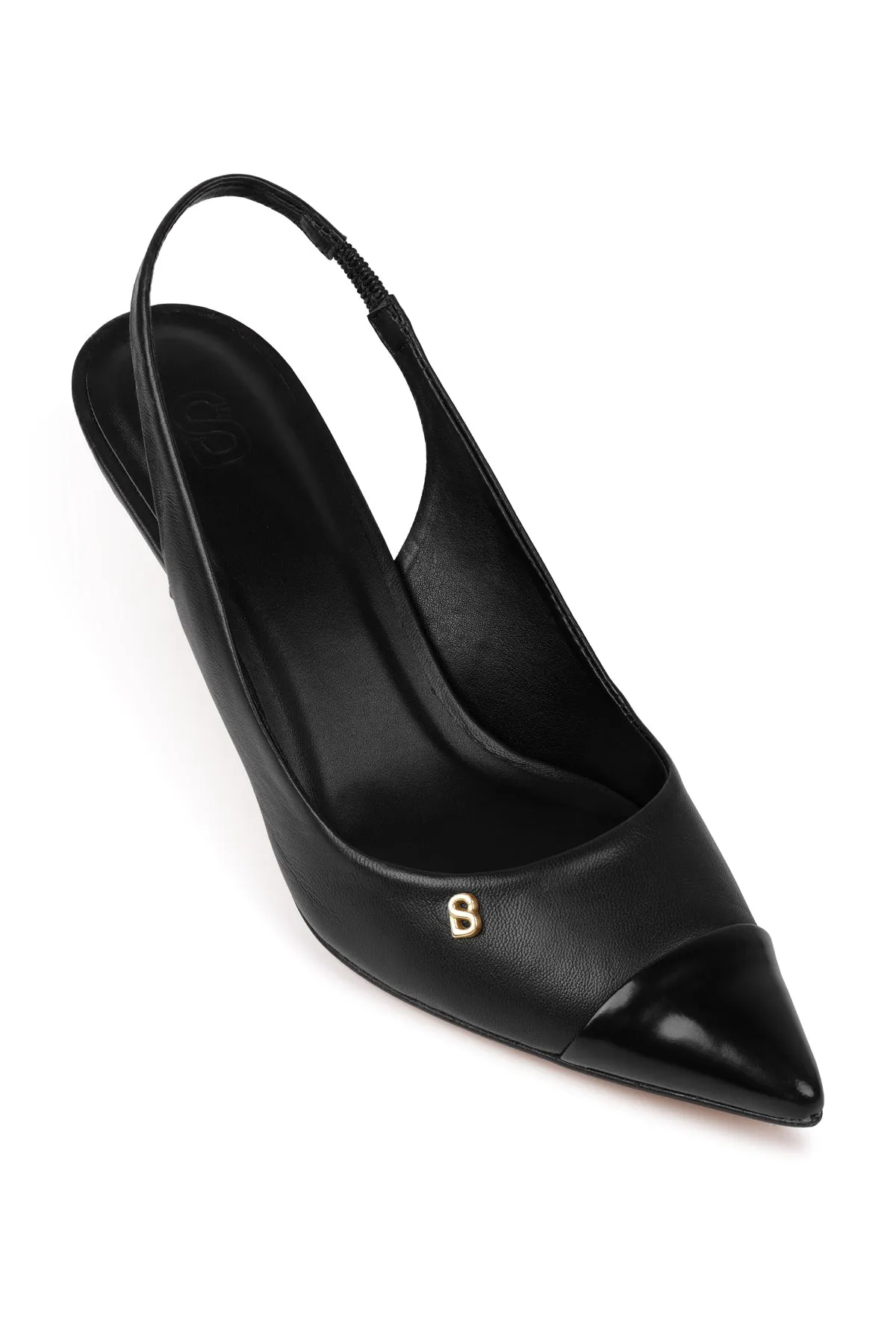 Lena Slingback Heels - Black