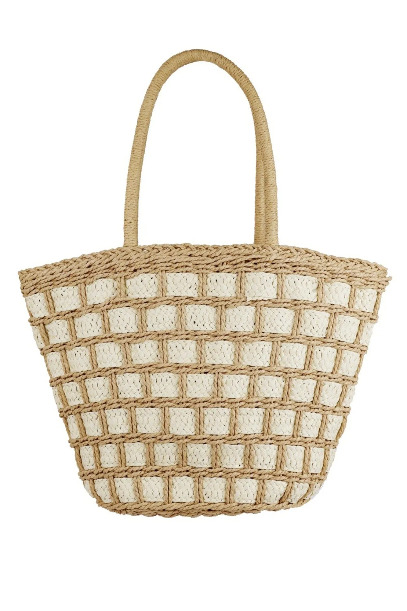 MB0243 Ronnie Two Tone Straw Bag